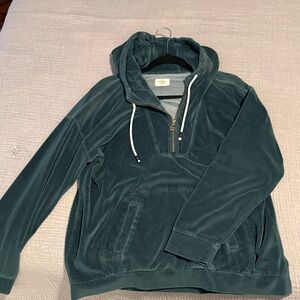 Marine Layer Velvety Green Half-Zip Hoodie
